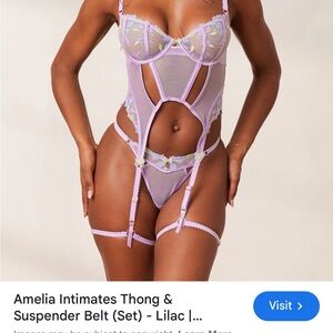 Amelia Intimates Lilac Bra & Suspender Set